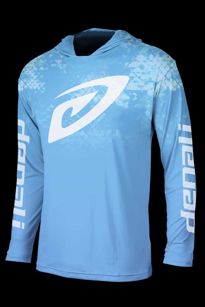 UV Camo Fade Hooded Shirt - Ocean